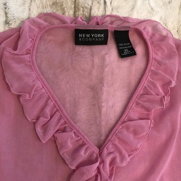 NY&C Pretty in Pink Sheer Top - Just add a Cami - Picture 2 of 4
